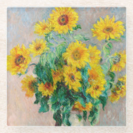Posavasos De Vidrio Bouquet de los girasoles Claude Monet
