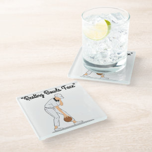 Posavasos De Vidrio Bowls de césped: Cara de bolos en descanso