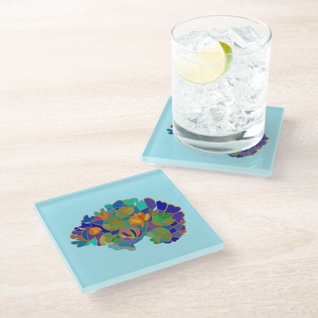 Posavasos De Vidrio Brain Coaster (Angular)