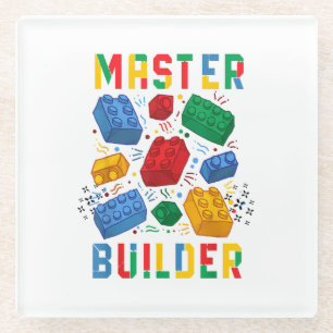 Posavasos De Vidrio Brick Builder Funny Blocks Building Master Builder