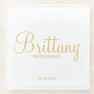 Posavasos De Vidrio Bridesmaids personalizadas con escritura moderna d