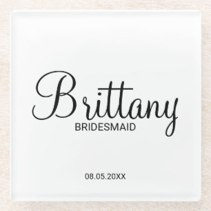 Posavasos De Vidrio Bridesmaids personalizadas de escritura moderna