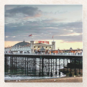 Posavasos De Vidrio Brighton Pier Sunset
