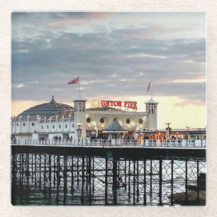 Posavasos De Vidrio Brighton Pier Sunset Photo