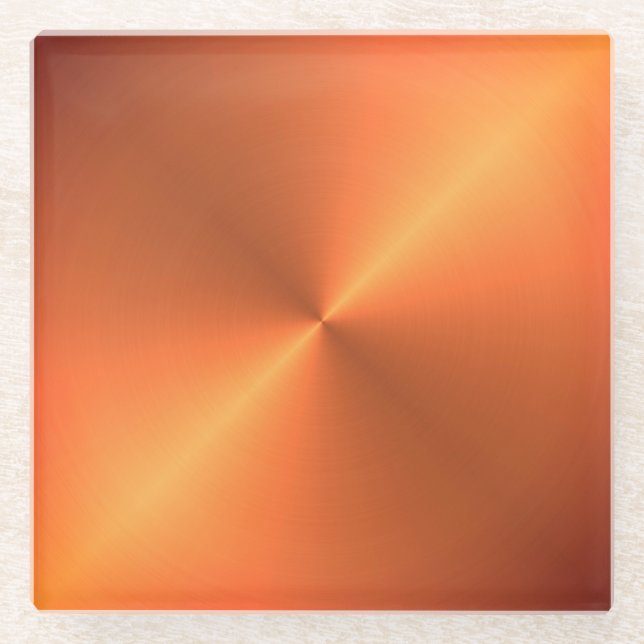 Posavasos De Vidrio Brillo de óxido de naranja (Anverso)