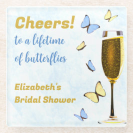 Posavasos De Vidrio Brindis Por Una Vida De Mariposas Despedida de Sol