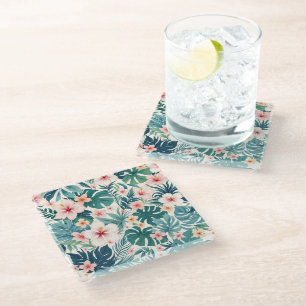 Posavasos De Vidrio Brisa Botánica - Monasterio Tropical De Vidrio Flo