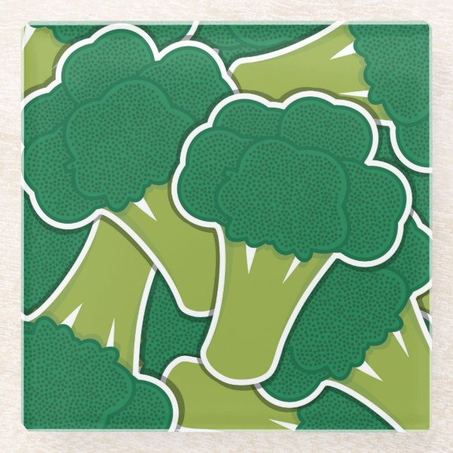 Posavasos De Vidrio Broccoli funky (Anverso)