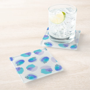 Posavasos De Vidrio Brocha de escobas de color de agua