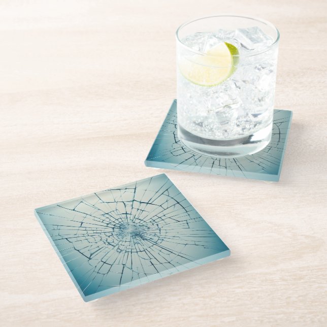 Posavasos De Vidrio broken glass, cracked (Angular)