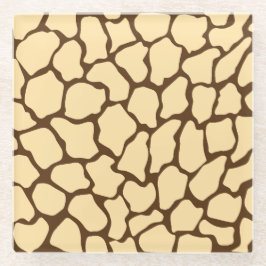 Posavasos De Vidrio Brown Giraffe Pattern – Minimal Animal Print