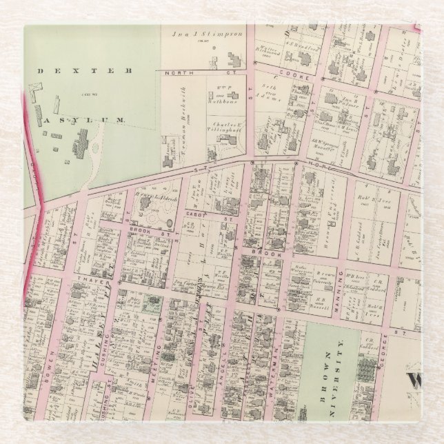 Posavasos De Vidrio Brown University (Anverso)