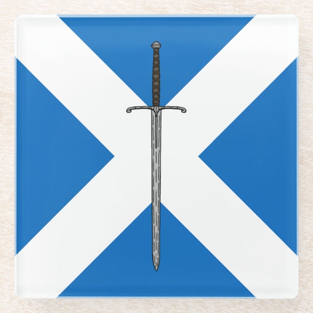 Posavasos De Vidrio Bruce Sword en Saltire (Anverso)
