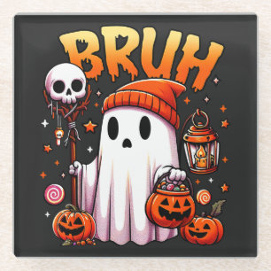 Posavasos De Vidrio Bruh Ghost Halloween Trick O Trato De Fantasma Cut