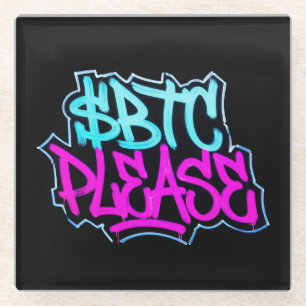 Posavasos De Vidrio "$BTC por favor" (Estilo 1)