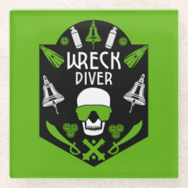 Posavasos De Vidrio Buceadores del mar de naufragios