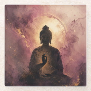 Posavasos De Vidrio Buda Místico Meditación Zen