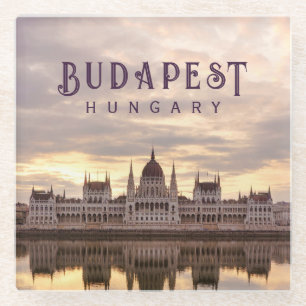 Posavasos De Vidrio Budapest Hungría parlamento paisaje viaje foto