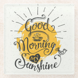 Posavasos De Vidrio Buena mañana mi sol