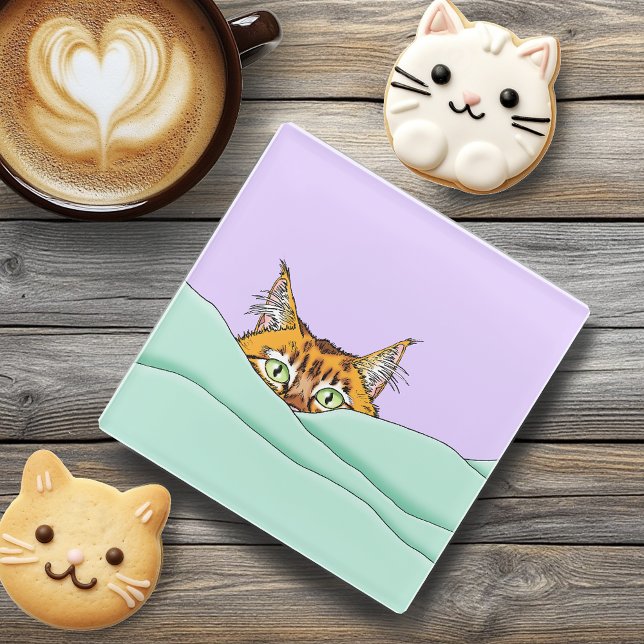 Posavasos De Vidrio Buenos días Naranja Cat Funny (Subido por el creador)