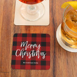 Posavasos De Vidrio Búfalo Rojo en Navidad |Nombre personal<br><div class="desc">Prepárese para infundir su temporada de vacaciones con un toque rústico y cálido personalizado con nuestra colección de Navidad Red Buffalo Plaid & Merry! Ya sea que estés decorando tu casa o buscando el regalo perfecto, estos artículos festivos están diseñados para traer alegría y comodidad a tus celebraciones. Difunde alegría,...</div>