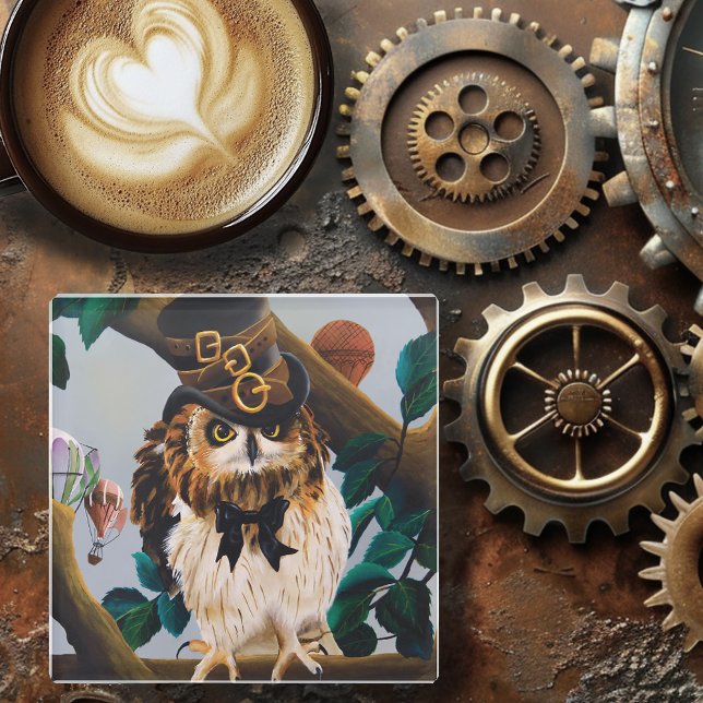 Posavasos De Vidrio Búho de sombrero de punta de acero suave (Subido por el creador)