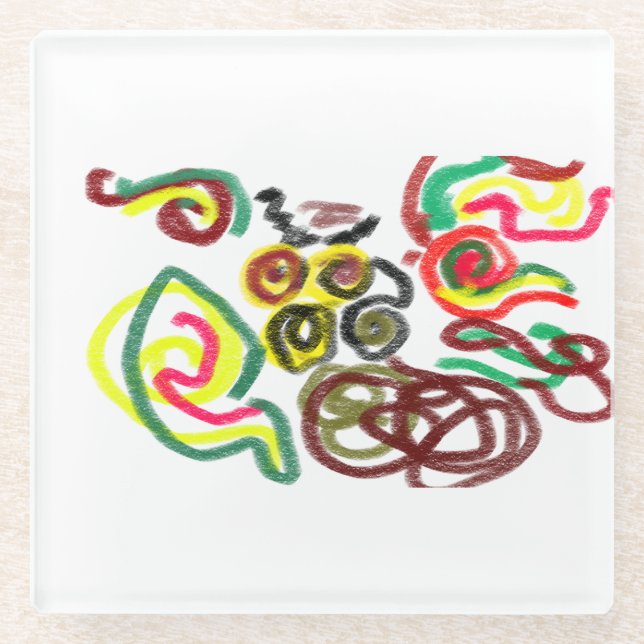 Posavasos De Vidrio Búho genial amarlo (Anverso)