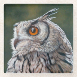Posavasos De Vidrio Búho Sabio