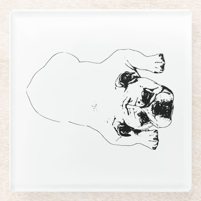 Posavasos De Vidrio Bulldog Cheer Table Coaster (Anverso)