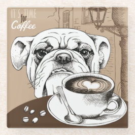 Posavasos De Vidrio Bulldog de café