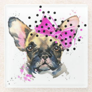 Posavasos De Vidrio Bulldog del francés de Cutie
