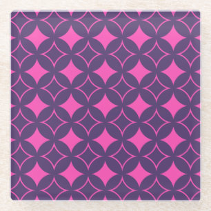 Posavasos De Vidrio Buques rosa y morado