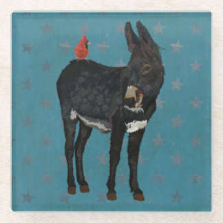 POSAVASOS DE VIDRIO BURRO DEL AÑIL Y PRÁCTICO DE COSTA DE CRISTAL