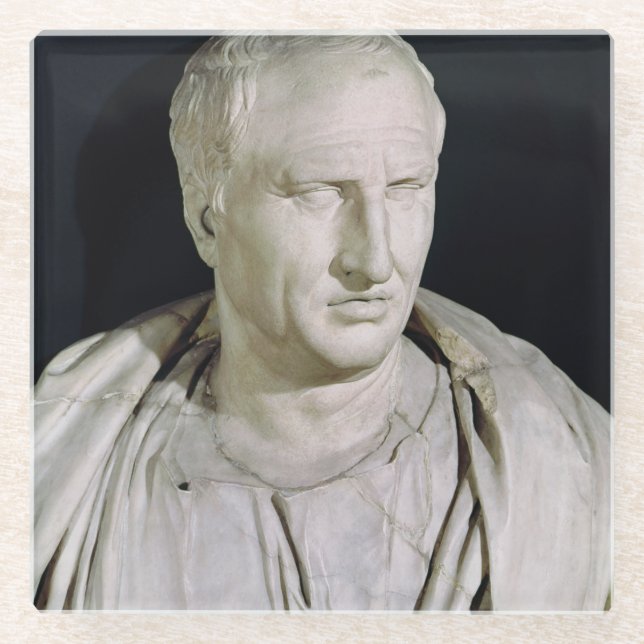 Posavasos De Vidrio Busto de Marco Tullius Cicero (Anverso)
