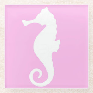 Posavasos De Vidrio Caballito de mar rosa