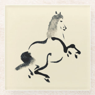 Posavasos De Vidrio Caballo chino vintage