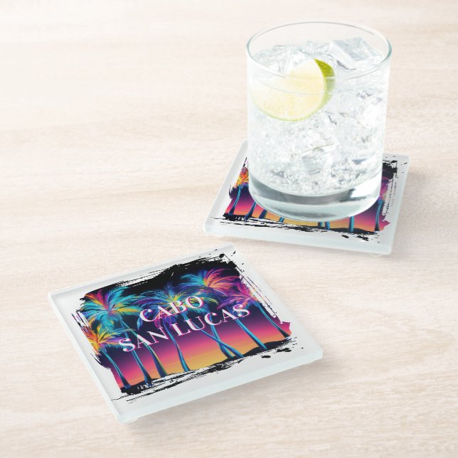 Posavasos De Vidrio Cabo Glass Coaster Set (Angular)