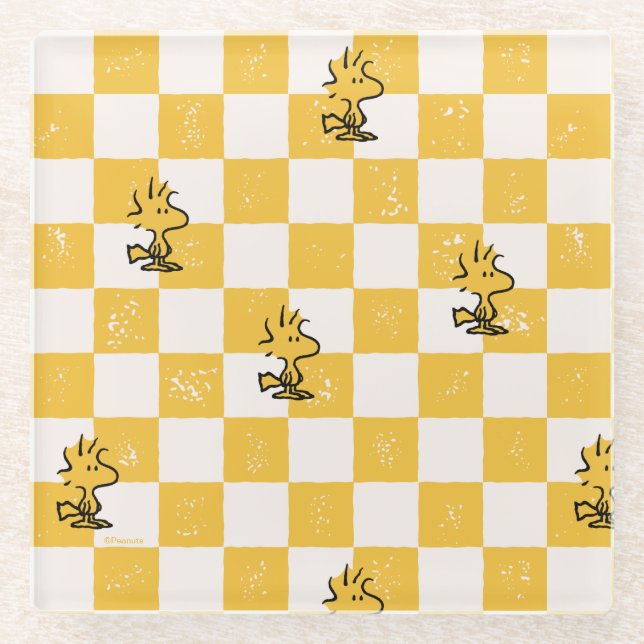 Posavasos De Vidrio Cacahuetes | Bandera de Woodstock Check (Anverso)