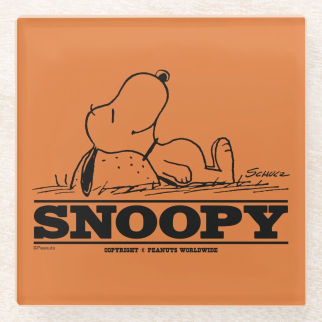 Posavasos De Vidrio Cacahuetes | Descanso de Snoopy (Anverso)