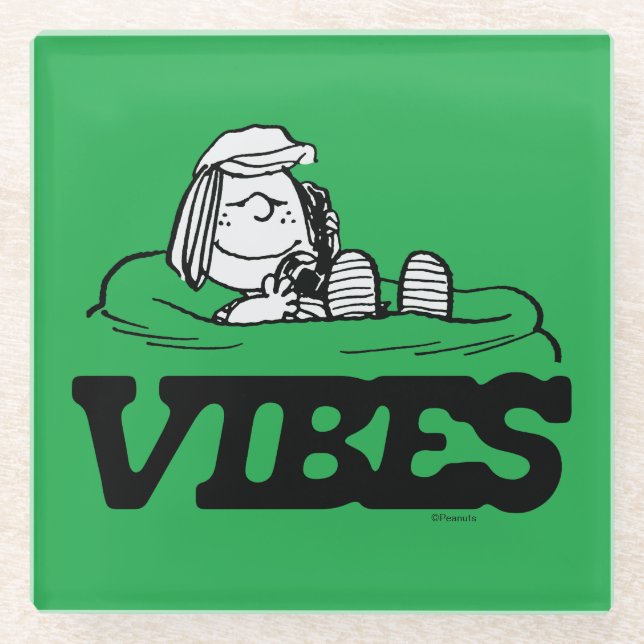 Posavasos De Vidrio Cacahuetes | Peppermint Patty Vibes (Anverso)