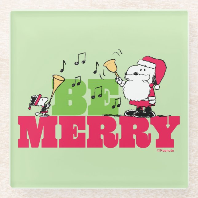 Posavasos De Vidrio Cacahuetes | Ser Feliz Navidad (Anverso)