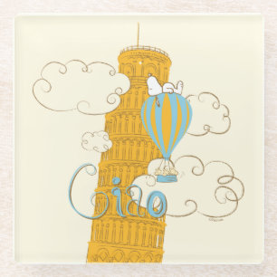 Posavasos De Vidrio Cacahuetes   Snoopy & Woodstock Ciao