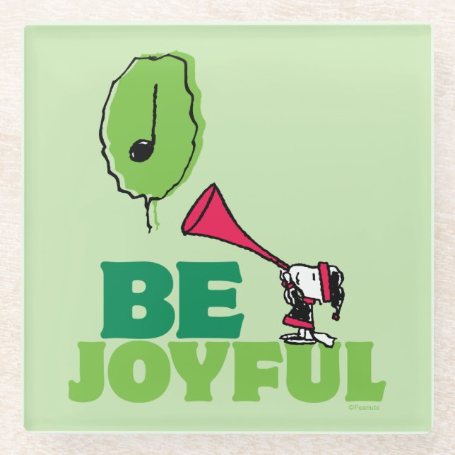 Posavasos De Vidrio Cacahuetes | Woodstock Be Joyful (Anverso)