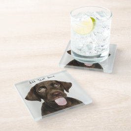 Posavasos De Vidrio Cachorro de Chocolate Lab