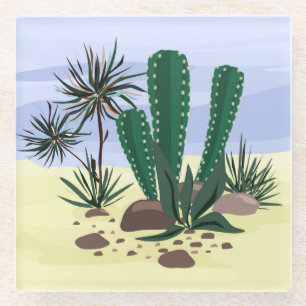 Posavasos De Vidrio Cacti, suculentos.