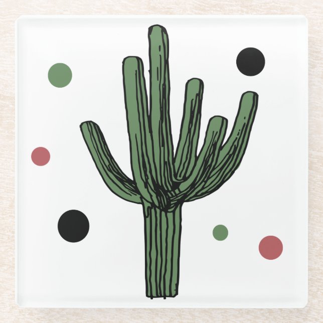 Posavasos De Vidrio Cactus (Anverso)
