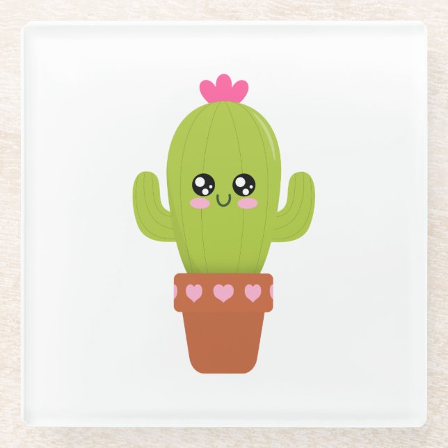 Posavasos De Vidrio Cactus (Anverso)