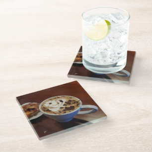 Posavasos De Vidrio Café Art Cafe Latte Café Rústico