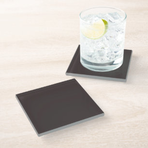 Posavasos De Vidrio Café negro (color sólido)