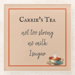 Posavasos De Vidrio Café o preferencias de té taza de Personalizar